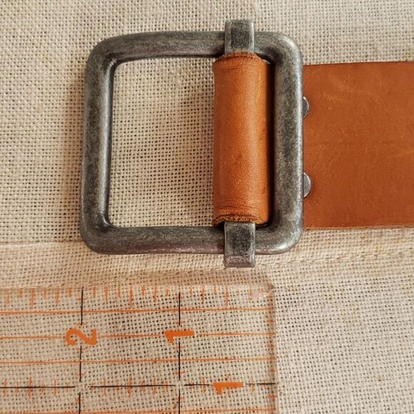 Leather and Canvas Belt Adjustable Waist Unisex 40" Length - Picture 3 of 7